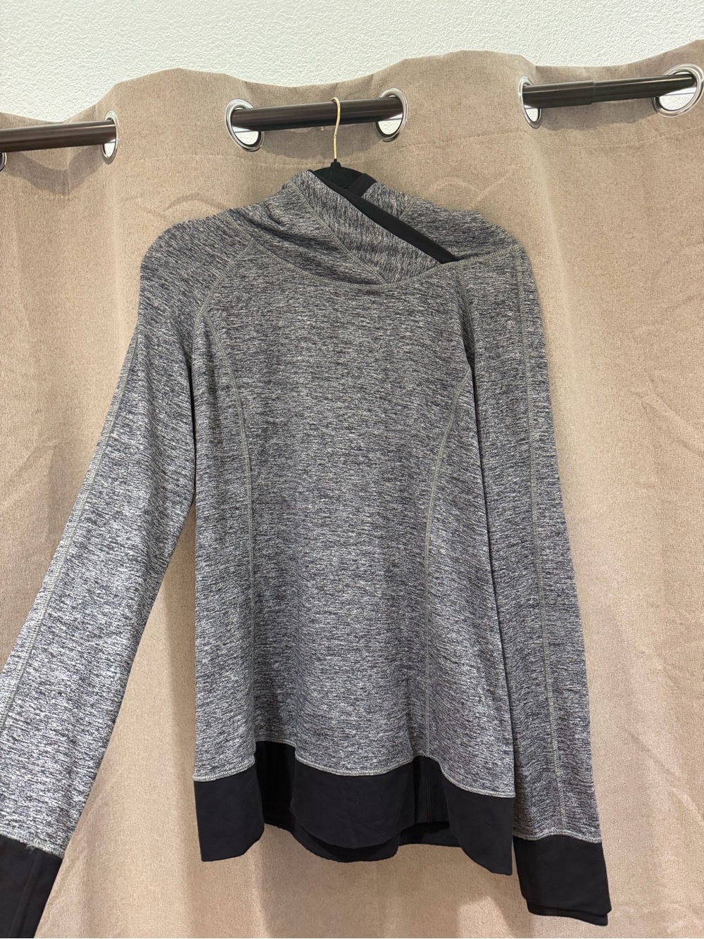 lululemon athletica Grey Marled Cowl Neck Pullover